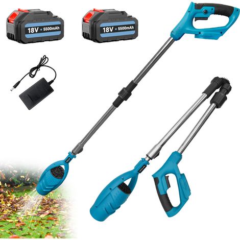 Cordless Electric leaf blowers Foldable extension pole 116CM,Powerful Handheld Lightweight Blower for Blowing Patio/Driveway/Roof,2x Battery 5.5A+Charger,Compatible with Makita Battery