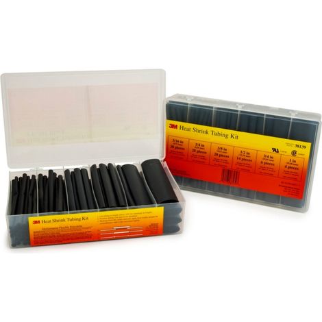 3M GTI-BOX1.6-19BK Kit guaine termoretraibili Nero Restringimento:2:1 104 Parti (1/3)