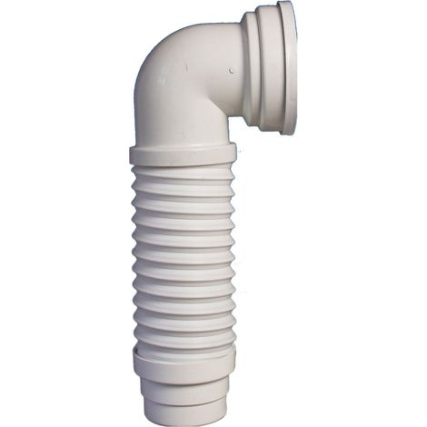 Ceta – Pipe WC extensible coudé en ABS – Diamètre 93/100 mm – Tube spiralé pour évacuation – Montage rapide et facile (1/3)