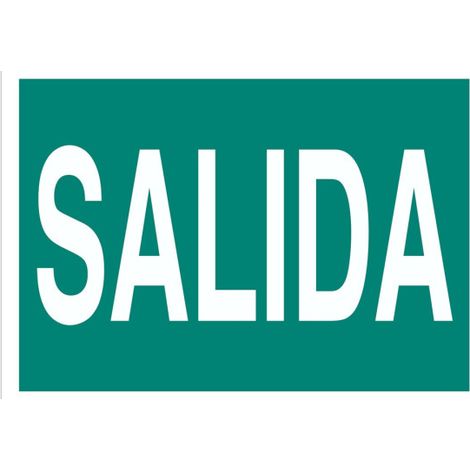 Señal evacuación de solo texto Salida en material PVC luminiscente                                                   Pegatina Adhesiva       210X148