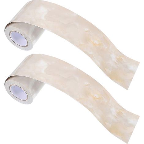 2 rouleaux de plinthes en papier marbré, adhésif repositionnable pour comptoirs et finitions murales. (1/5)