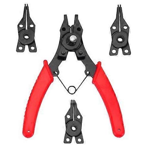 (Rouge) pince circlips pince circlips multifonctionnelle portable ensemble de pinces circlips internes et externes 45 90 180 pince bec effil re (1/5)