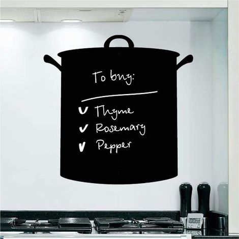 Sticker Tableau Noir CUISINIÈRE 55 x 55 cm, Adhésif Ardoise Effaçable, Décoration MÉMO pour Cuisine, TO DO LIST, Autocollant mural (1/5)