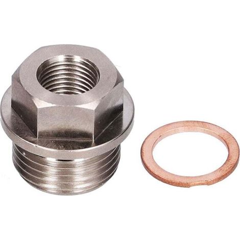 Adattatore UlisemSensor M18x1,5 a raccordo per sensore di temperatura dell'acqua di scarico con filettatura 1/8NPT con guarnizione (1/4)