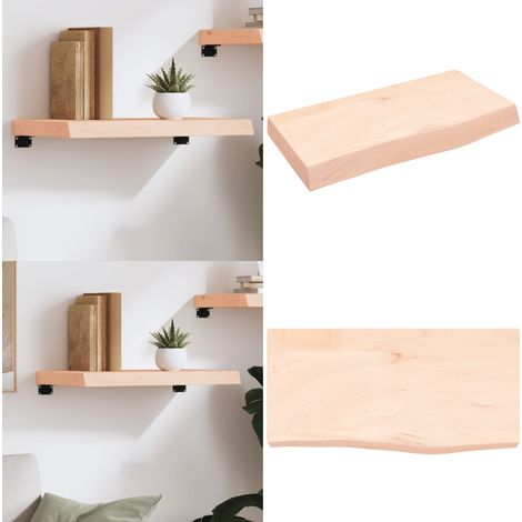 Wandregal 60x30x(2-6) cm Massivholz Eiche Unbehandelt - Wandregal -  Wandregale - Home & Living (1/5)