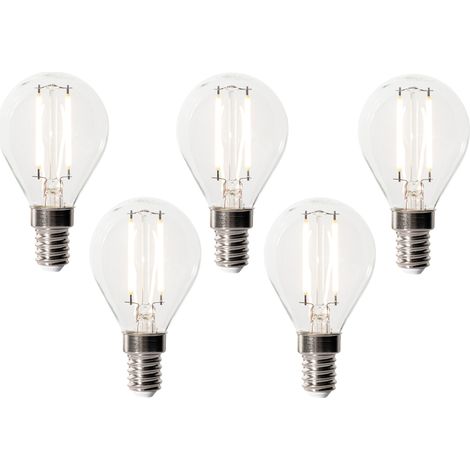 Set of 5 E14 Dimmable LED Bulbs P45 Clear Glass 3W 250 lm 3000K