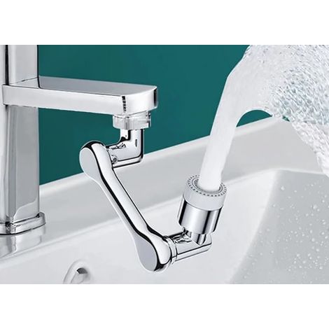 1 Extension Robinet Rotatif 1080° Acier Inoxydable Chrome Mode Douche Économiseur D'eau Cuisine Salle De Bain