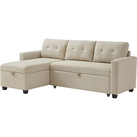 Sofa L-Form Campina, Beige, 226 x 163 cm mit Schlaffunktion, Vitalispa (1/5)