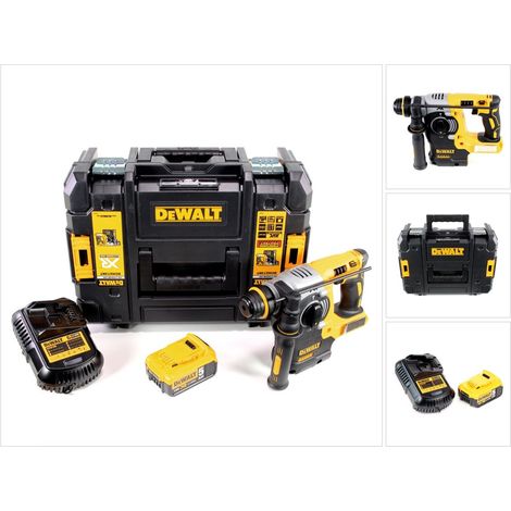 Dewalt – Perforateur sans fil 18V SDS-Plus – Moteur Brushless – 2,1J pour burinage léger – 1 batterie 5,0Ah et chargeur inclus – Boîtier TSTAK (1/5)
