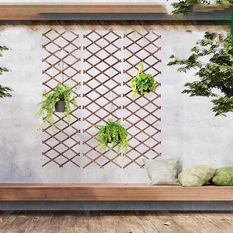 clôture en treillis évolutive pour plantes grimpantes, rambarde en bois (1/5)