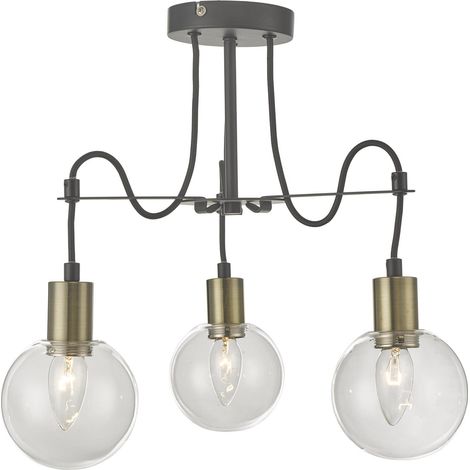 Italux Gianni plafoniera 3xE14 dimmer bronzo vetro trasparente