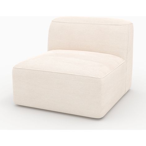 Chauffeuse pour canapé modulable en velours blanc cassé - Mina
