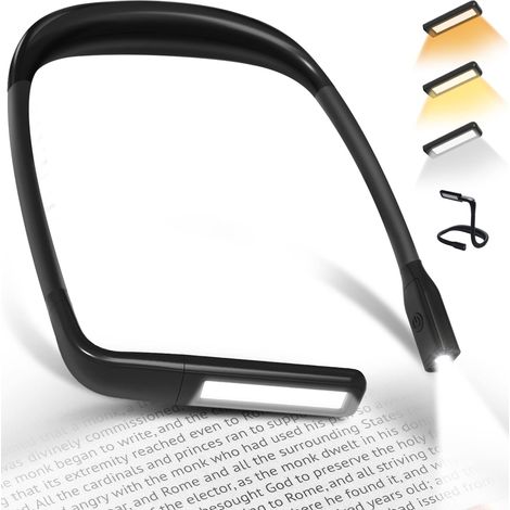 Liseuse Lampe de Lecture de Cou - Rechargeable Lampe Lecture au Lit, 3 Couleurs Liseuse LED Flexible Lampe Tour de Cou pour Livre Tricoter Couture Camping Réparation, Cadeau Femme Homme Lecteur Ado (1/4)