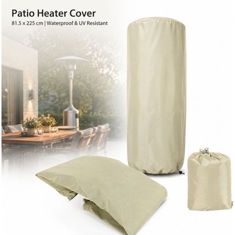 Telo di copertura per termosifone Toivize - Impermeabile - Resistente ai raggi UV - Oxford 210D Argento - Beige - 81,5x225 cm - Protezione per patio e giardino