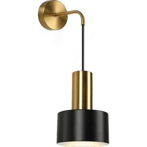 Aplique LED de pared, iluminación exterior, cabecero, decoración de interiores, mesa, espejo, dormitorio, negro (bombilla no incluida). (1/4)