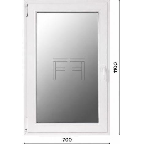 Fintex-finestra in PVC bianco singola anta 700X1100 apertura a sinistra, doppio vetro, PROFILO A L (1/3)