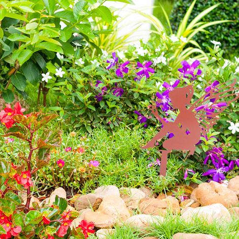 Piquets de Jardin Fées en Métal Décoratif pour Extérieur - Art de Jardin Printanier