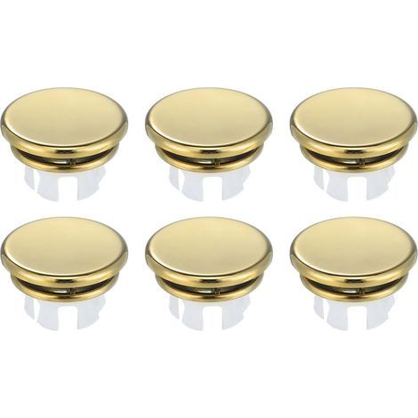 jalleria 6er-Set Überlaufringe für Küchenspüle, glänzendes Gold (22–25 mm)