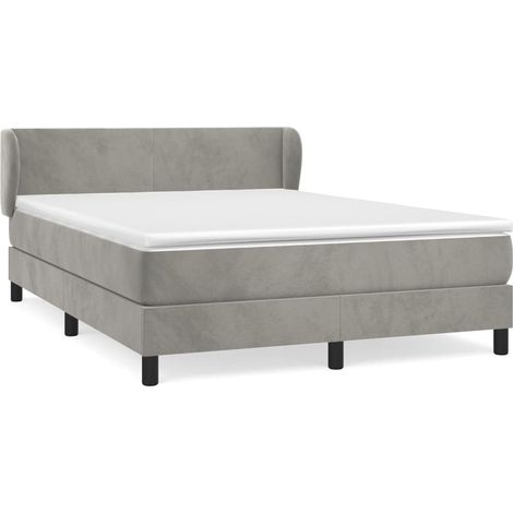 Maison Exclusive - Cama box spring con colchón terciopelo gris cl (1/5)