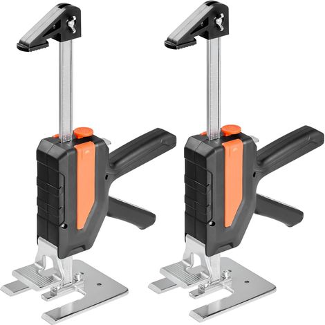 2 Cric à bras, Capacité 200 kg, Hauteur 19,5 cm, Niveau magnétique, Acier, Pour installation portes (1/5)