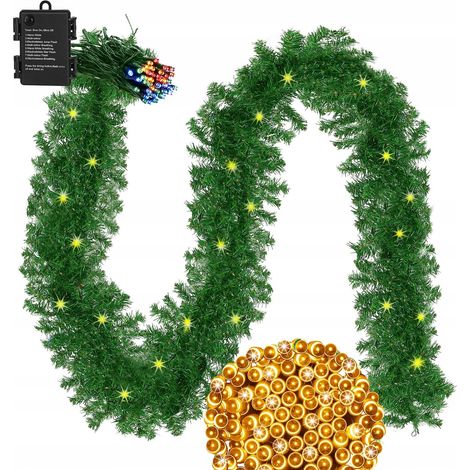 GHIRLANDA NATALIZIA ARTIFICIALE 3M DELUX DENSE BELLA COME VIVA + LUCI 50LED