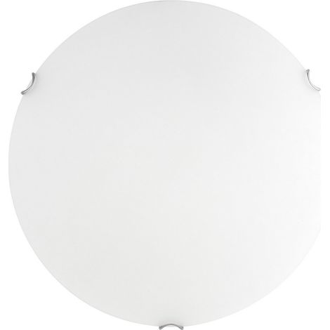 Merano Dearborn 40cm Plafonnier Encastré Verre Blanc Satiné Métal Chromé LED E27