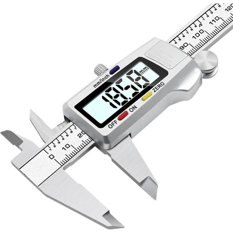 Digitaler Messschieber aus Edelstahl, Messschieber 0–150 mm, elektronische Digitalanzeige, Nonius 0,01 mm mit Tiefenmessstab, Messwerkzeuge