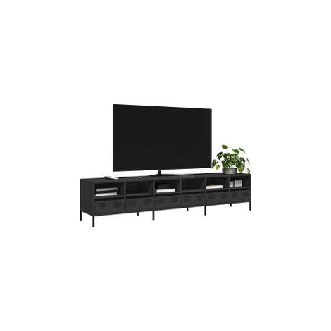 Meuble TV noir 202x39x43,5 acier laminé à froid (1/5)