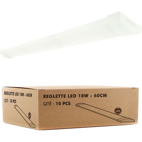 10 strisce LED extrapiatte LINE 16W IP40 1800Lm 60cm  Température de Couleur: Bianco neutro 4000K