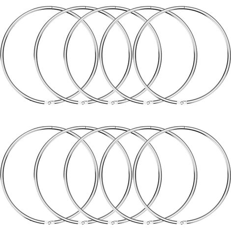 10 anneaux de reliure métalliques de 55 mm, classeurs à feuilles mobiles, connecteur de pages détachées à reliure ronde de 2,2 pouces pour album de collection de porte-clés (1/5)