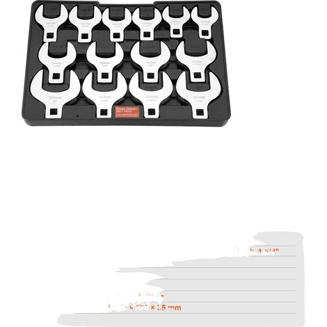 Juego de llaves ajustables Crowfoot, acero de alta resistencia, compatibilidad versátil, XMNJ0014PCs-B 5.04 (1/2)