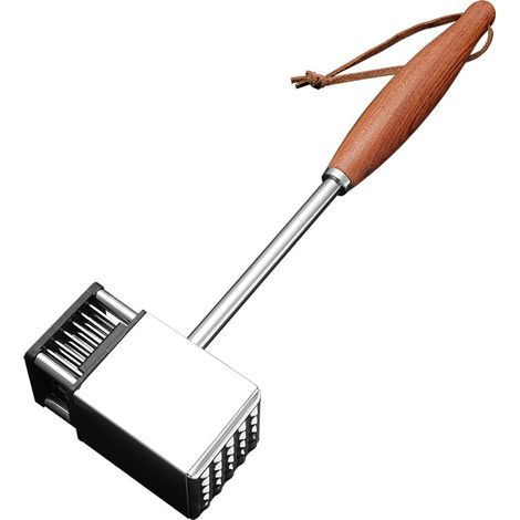 Marteau à attendrir, double face en acier inoxydable, marteau à attendrir, 2-en-1, ustensile de cuisine, attendrisseur et coupe-fibres pour steak (1/5)