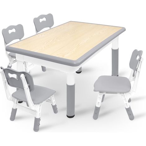 AUFUN Ensemble Table et Chaises pour Enfants avec 4 Sièges