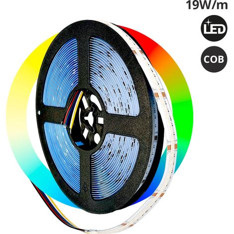Tira LED COB 24V DC - RGB + CCT - 19W/m - 12mm - IP20 -