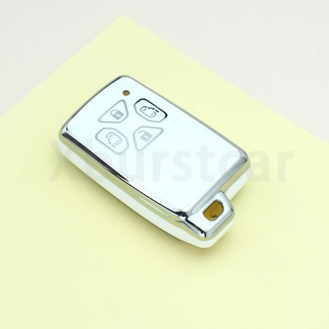 Coque de télécommande en TPU tendance (4 boutons, blanche (SL)) pour Toyota Noah, Voxy, Alphard, Vellfire, Previa, Estima, Isis,Housse de clé de voiture pou (1/5)