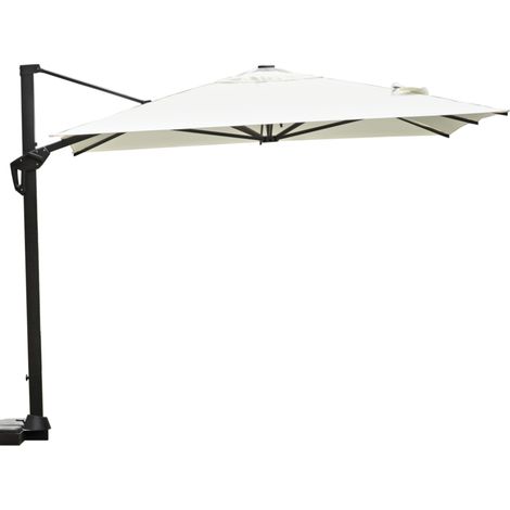 Ombrellone Quadrato 3x4 Metri Professionale Palo Laterale Antracite Tetto Ecrù per Giardino, Bar, Ristoranti (1/3)