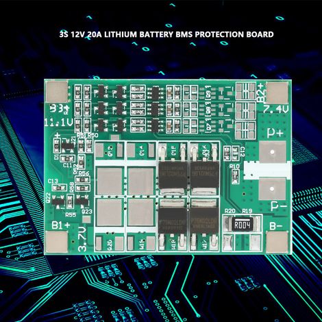 Carte de protection batterie lithium 3S 12V 20A Module BMS PCB précision (1/5)