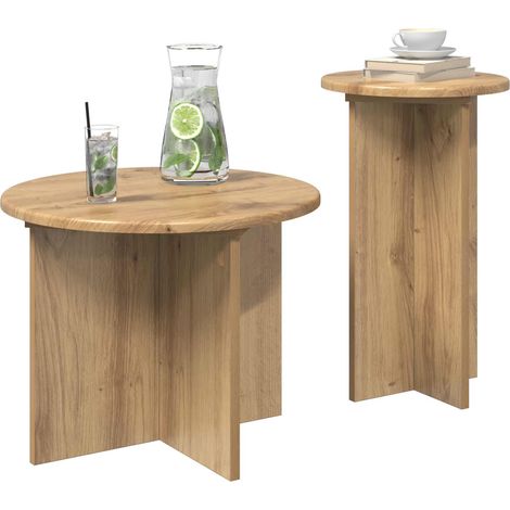 Maison Exclusive - Beistelltisch-Set 2 pcs Artisan-Eiche Holzwerk