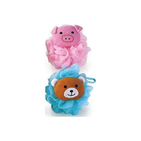 Set mit 2 Peeling-Badeschwämmen für Kinder mit niedlichem Tiermotiv, Körperpeeling, Duschball für Babys, Kleinkinder und Kinder, weicher Peeling-Badeschwamm, Luffa-Schwamm (1/5)