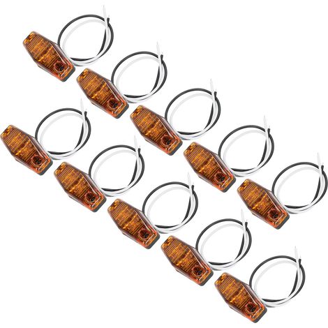 Feux de position ovales 12V, 10 pièces feux indicateurs latéraux pour camion remorque, clignotants étanches, lampe de gabarit blanc/rouge, signalisation arrière. (1/5)