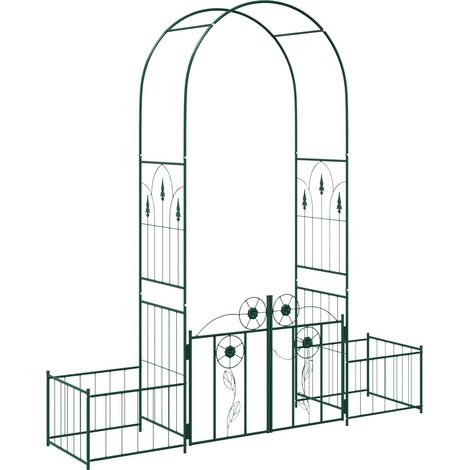 Arco de jardín con cerradura Verde 203 x 50 x 218 cm vidaXL