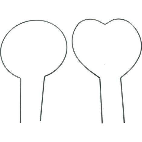 Support Pour Plantes Grimpantes - Treillis En Fer Pour Pot De Jardin - Forme Cœur Et Ronde - 2 Pièces