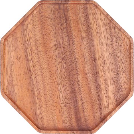 Plateau de service en bois naturel 25x25x2cm - Écologique, sans odeur, texture uniforme - Idéal pour présentation thé ou apéritif (1/5)
