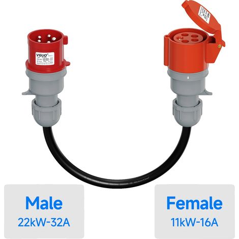 Adaptateur CEE, Construction Durable, Plug-and-Play Facile, Adaptateur 22KW à 11kw (1/2)