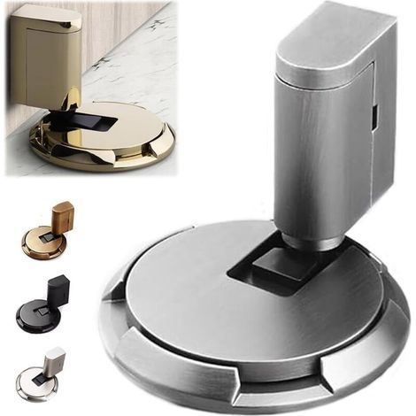 Magnetic metal doorstop – High-quality alloy – Quick adhesive installation – For hard floors and slippery surfaces (1/5)
