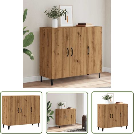 vidaXL Sideboard Artisan-Eiche 90x34x80 cm Holzwerkstoff (1/5)