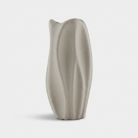 Vaso decorativo in ceramica da interno Tulipano Grande - Tortora (1/2)