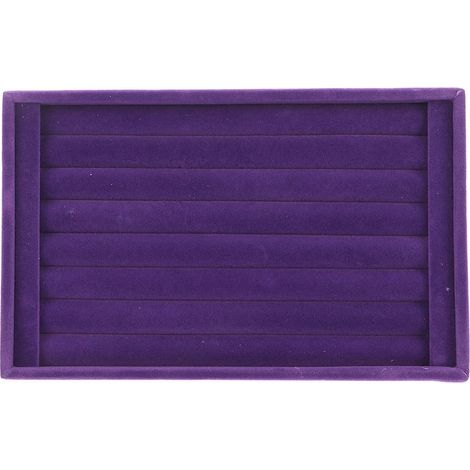 Ringorganizer aus violettem Samt, stapelbare Aufbewahrungsschale mit 7 Fächern, Ohrringständer (1/5)