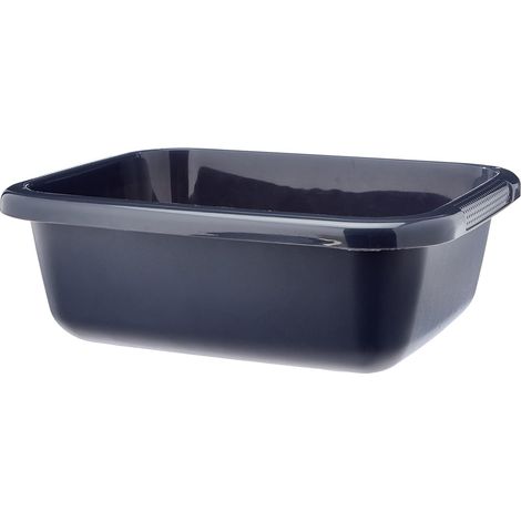 1 Bassine Rectangulaire 9L, Plastique Robuste, Empilable, Pour Cuisine Et Ménage, Gris Anthracite