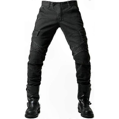 Pantalon de moto pour homme avec renforts en Kevlar, respirant et résistant à l'usure, incluant 2 paires de protections de hanches. (1/5)